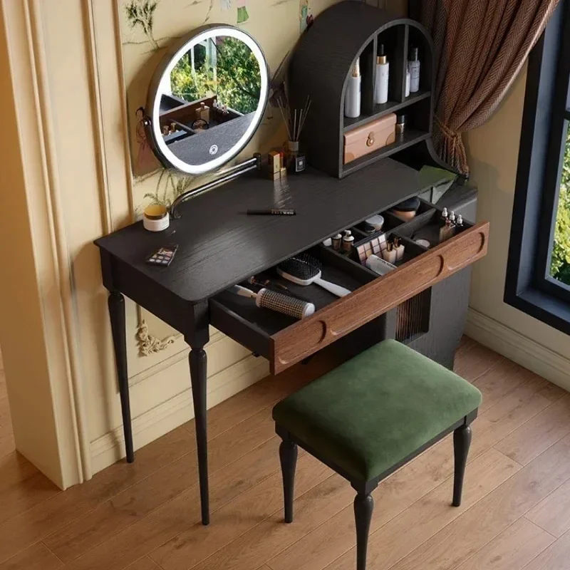 Beauty Makeup Vanity Set - Organisateur noir pour coiffeuse avec tiroirs