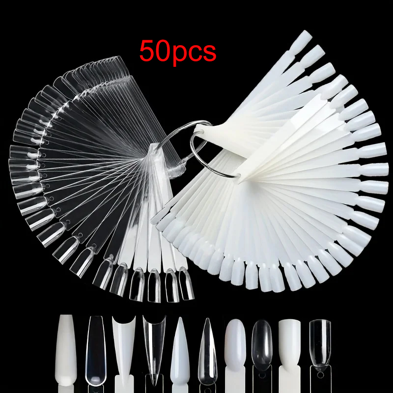 Contour Palette Stick - 50 bâtons d'échantillons d'ongles avec anneaux,