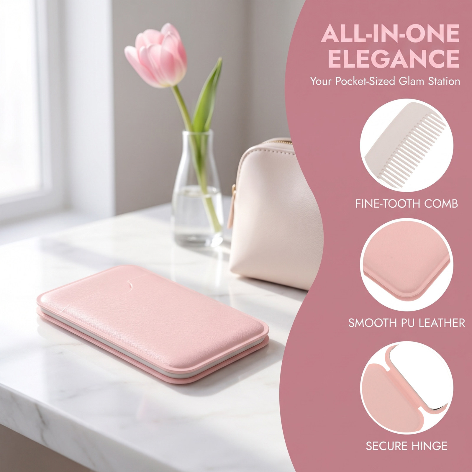 Ensemble de 2 peignes et miroi - Beauty Makeup Vanity Set avis et prix
