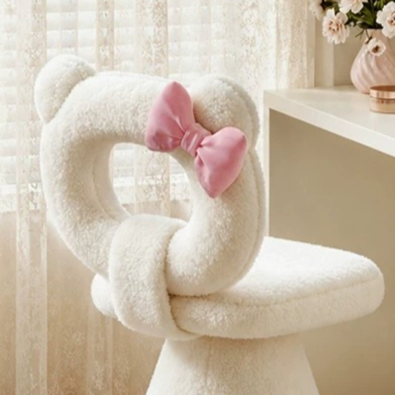 Tabouret de coiffeuse rose en  - Beauty No Makeup avis et prix