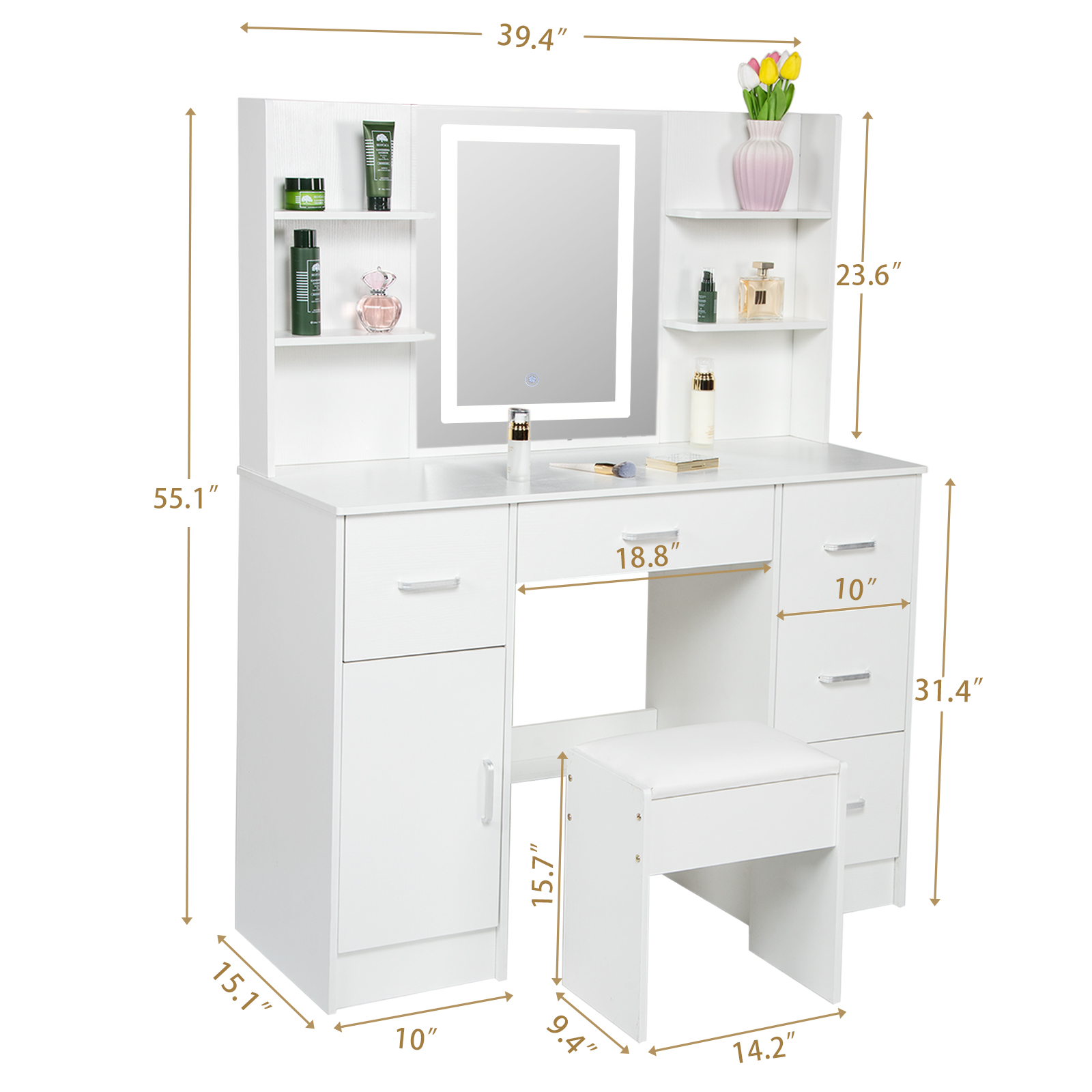 Ensemble de coiffeuse éclairée - Beauty Makeup Vanity Set avis et prix